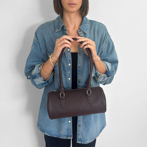Brown Rounded Shoulder Bag