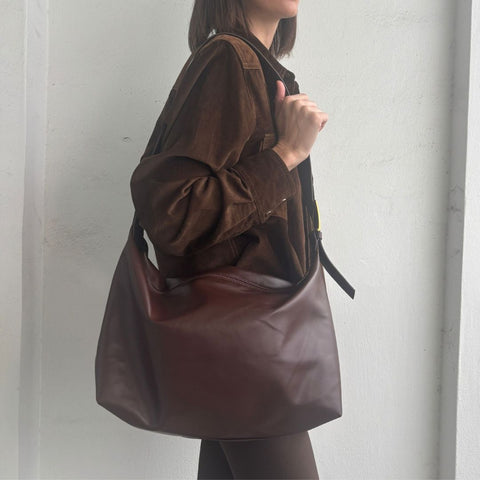 Dark Brown Adjustable Strap Shoulder Bag