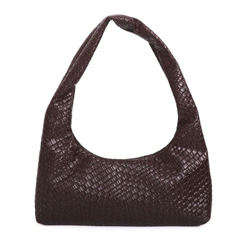 Dark Brown Patchwork Shoulder Bag