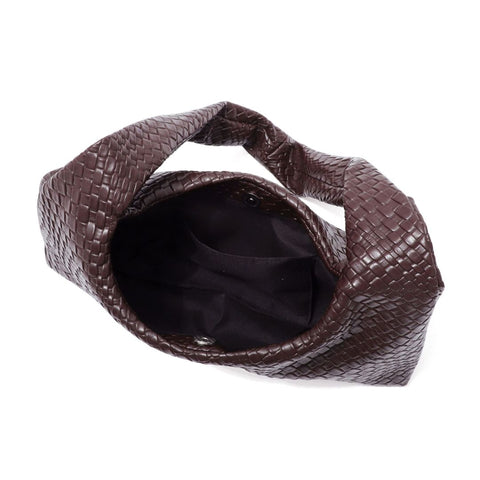 Dark Brown Patchwork Shoulder Bag
