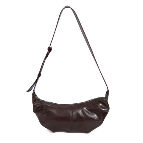Brown Adjustable Strap Moon Bag
