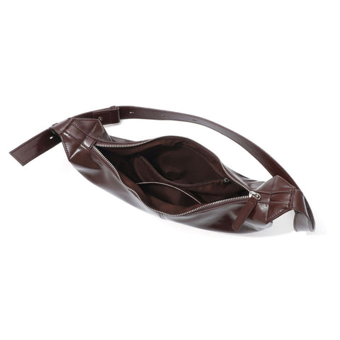 Brown Adjustable Strap Moon Bag