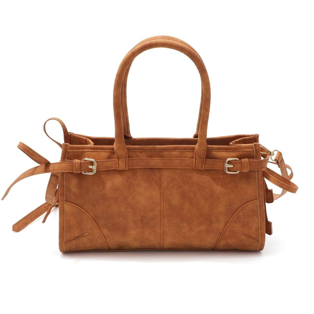 Brown Shoulder Bag with Belt Detail