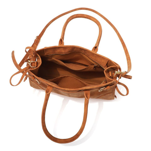 Brown Shoulder Bag with Belt Detail