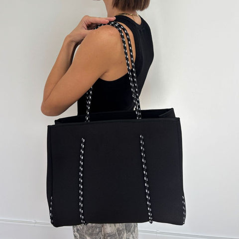 Black Neoprene Tote Bag