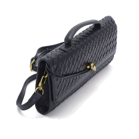 Black Woven Baguette Bag