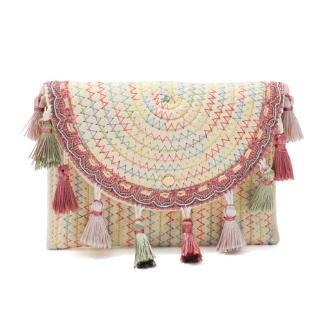 Tassel Raffia Shoulder Bag