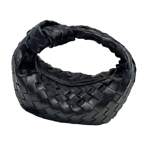 Black Knot Woven Crescent Bag
