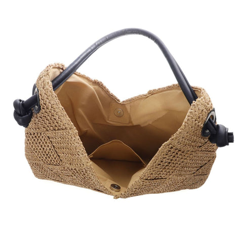 Natural Raffia Shoulder Hobo Bag