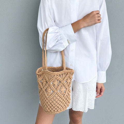 Natural Raffia Crochet Tote