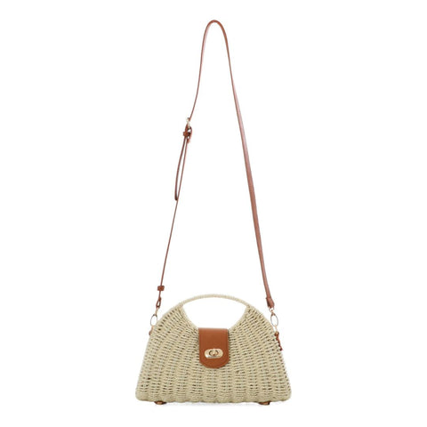 White Straw Picnic Basket Clutch