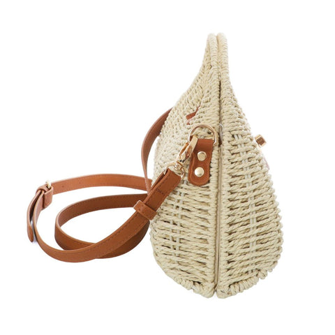 White Straw Picnic Basket Clutch