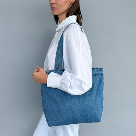Large Denim Tote Bag