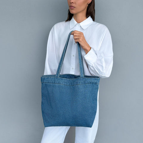 Large Denim Tote Bag