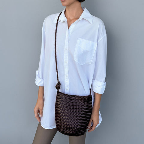 Brown Woven Shoulder Bag