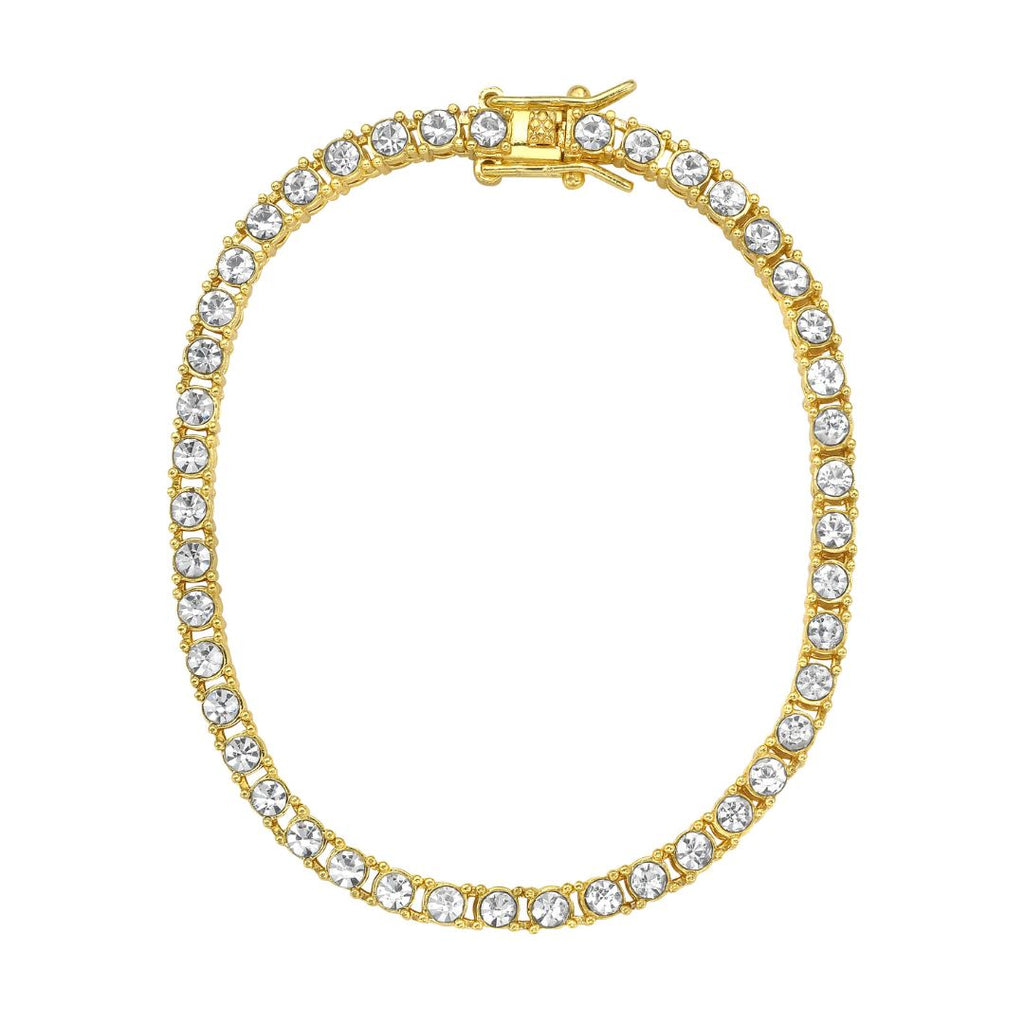 Men's 14k Gold Plated Tennis Bracelet