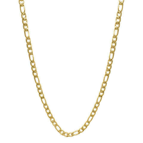 Men's Tarnish Resistant 14k Gold Plated 24" 6mm Figaro Chain Necklace