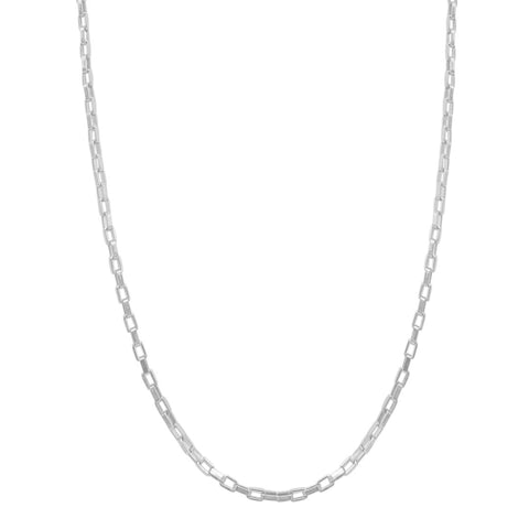 Men's Tarnish Resistant Rhodium Plated Cable Chain