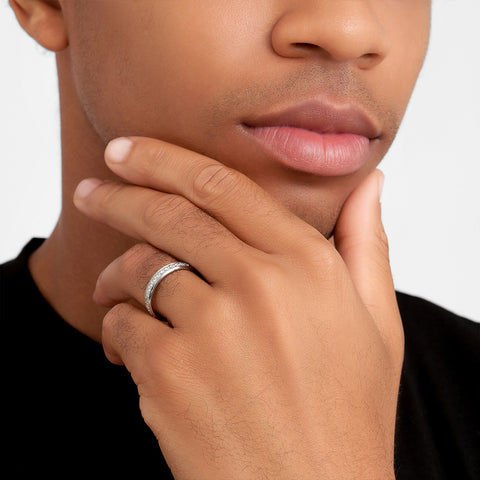 Men's Tarnish Resistant 14k Gold Plated 5mm Eternity Band