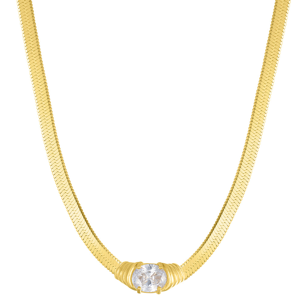 Solid 14K Gold Plated Herringbone Link Chain Necklace & Bracelet / Men &  Women | eBay