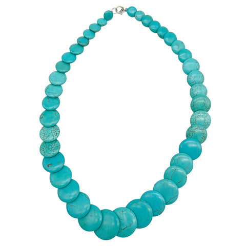 Scalloped Turquoise Necklace silver