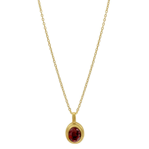 Red Stone Necklace gold
