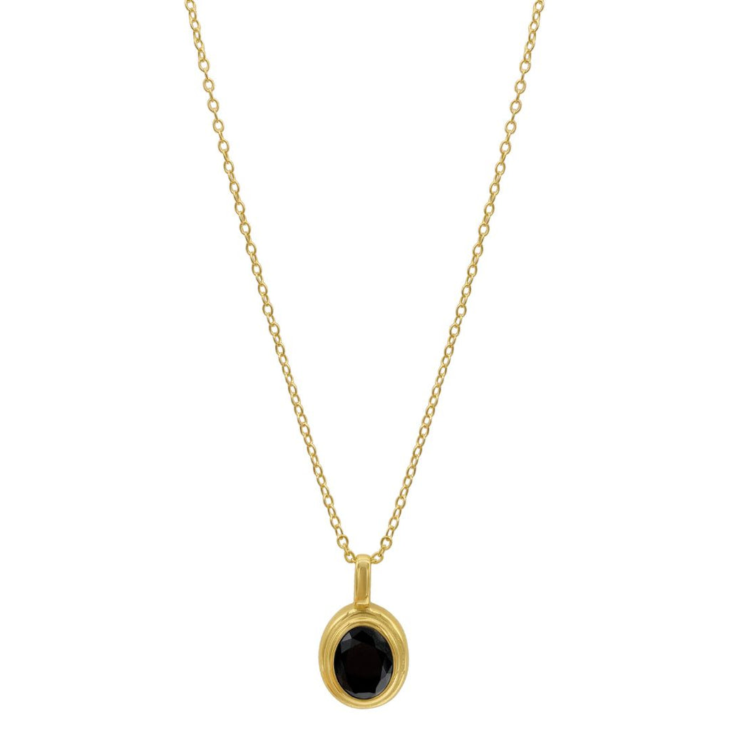 Black Stone Necklace gold