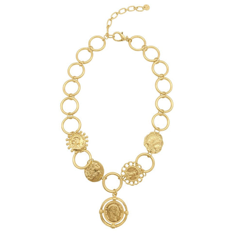 Oversized Coin Chain Necklace gold