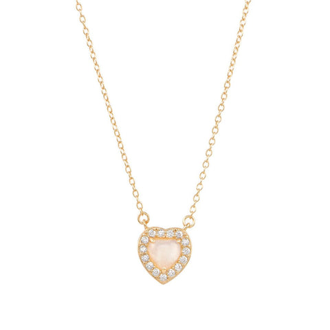 14k Gold Vermeil Heart Halo Necklace