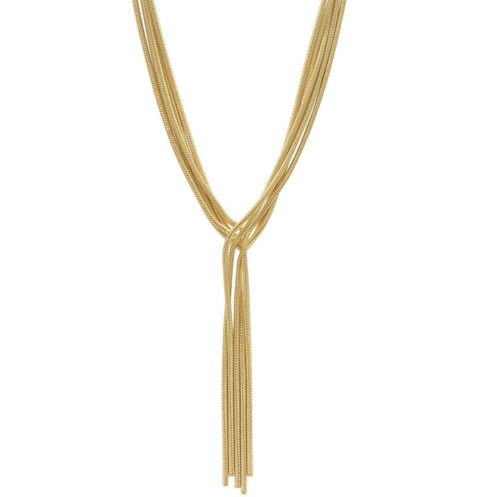 Multi Strand Textured Chain Necklace gold