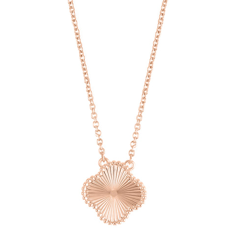 Beveled Flower Necklace rose gold