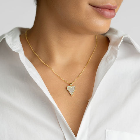 14k Gold Plated Half Crystal And Half Paperclip Initial Toggle Necklace