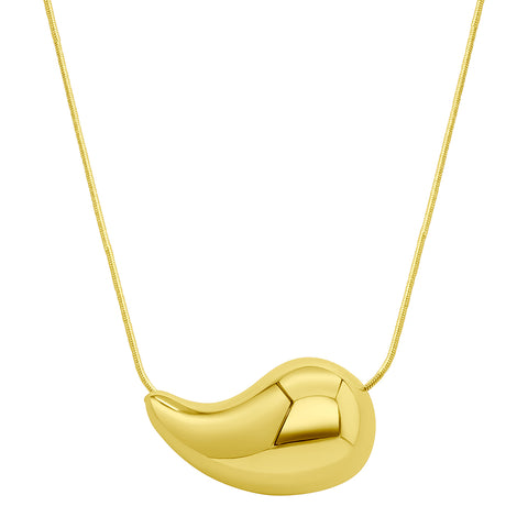 Tarnish Resistant 14k Gold Plated Teardrop Sculptural Necklace