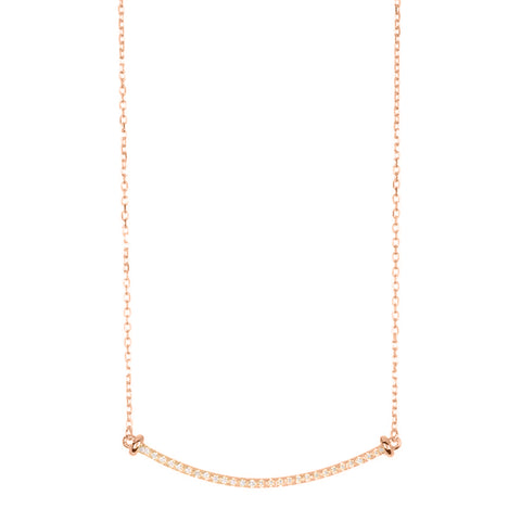Crystal Curved Bar Necklace silver gold rose gold