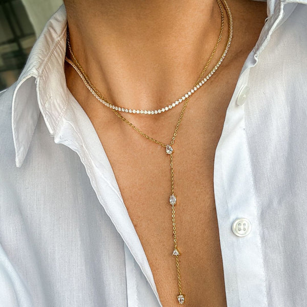 14k Gold Plated Micro Tennis Necklace – ADORNIA