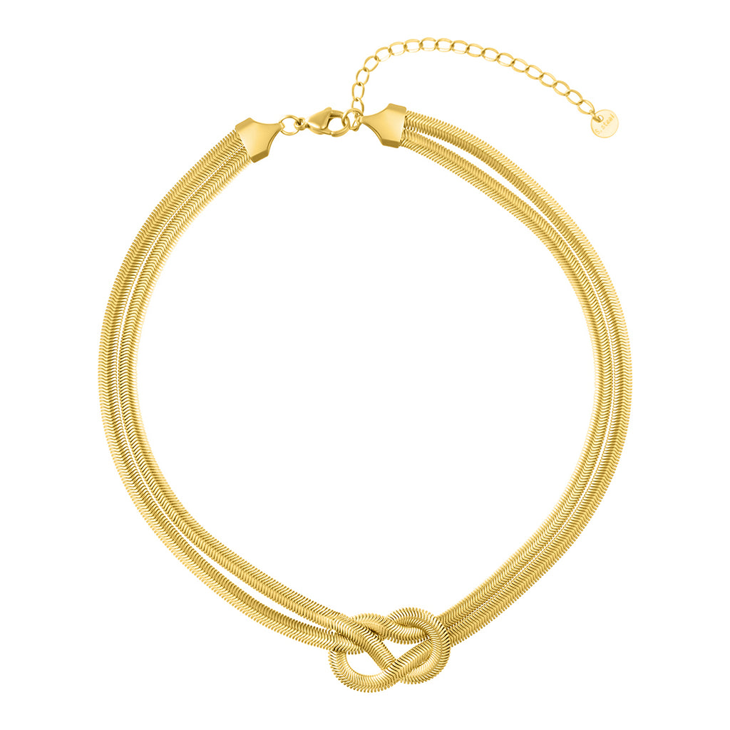 altissimo collar Tarnish Resistant 18k Gold Plated Adjustable Knot Collar Necklace – ADORNIA