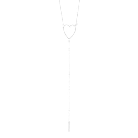 Adjustable CZ Heart Y-Necklace