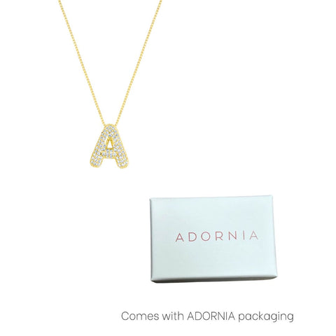 14k Gold Plated Pave Bubble Letter