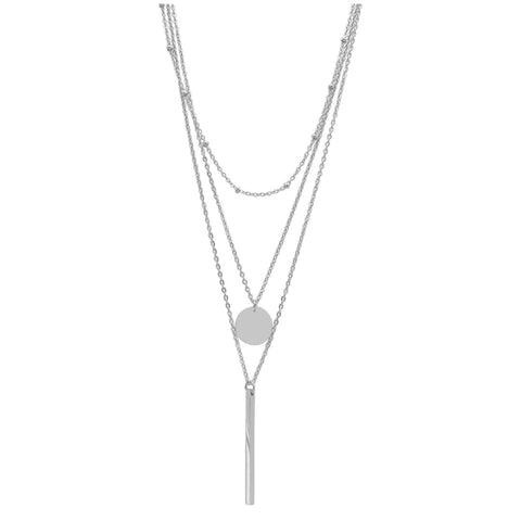 Tarnish Resistant Layered Pendant Necklace Set