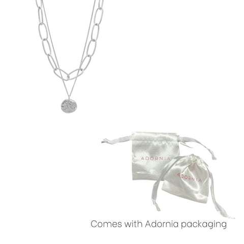 Oval Link Chain and Coin Pendant Layered Necklace Set