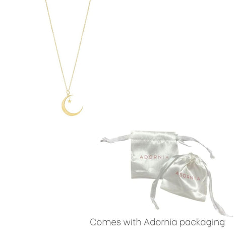 Hanging Moon and Star Necklace