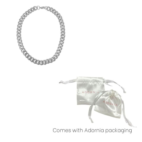Tarnish Resistant Wide Curb Chain Necklace
