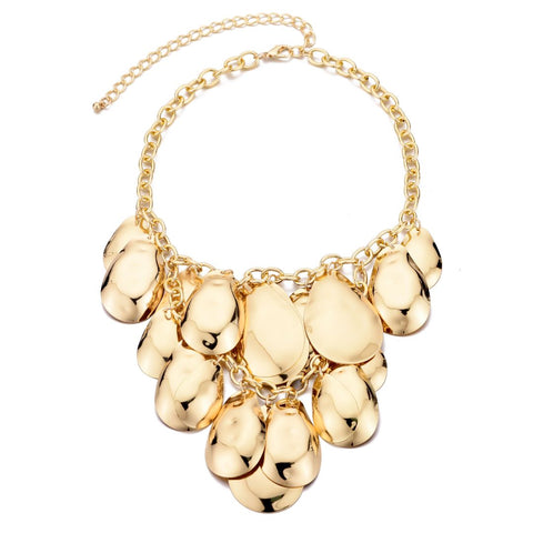Gold Plated Petal Bib Necklace
