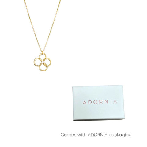 14k Gold Plated Wire Clover Necklace