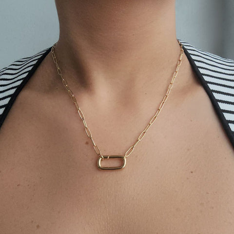 14k Gold Plated Lock Necklace