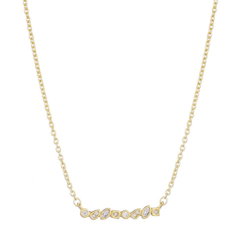 14k Gold Plated Dainty Mixed Shape Bar Necklace