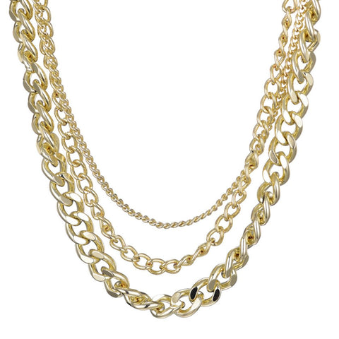 Gold Plated Link Layered Necklace