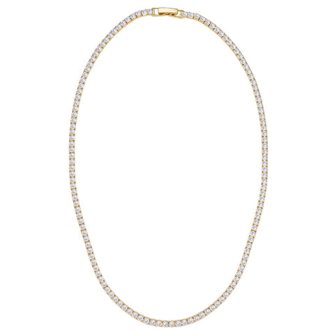 14k Yellow Gold 3mm Tennis Chain Necklace