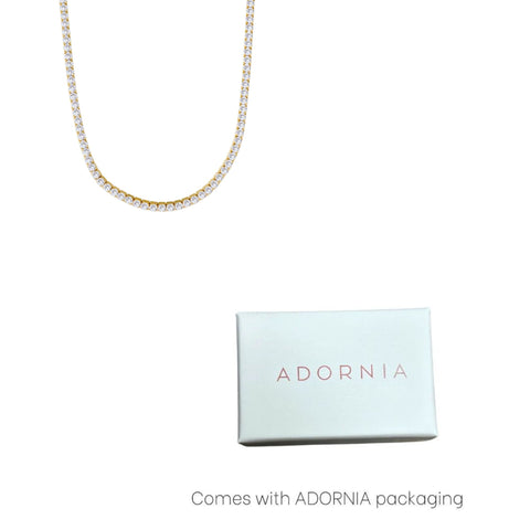 14k Yellow Gold 3mm Tennis Chain Necklace