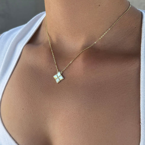 14k Gold Plated Pointed Clover Necklace